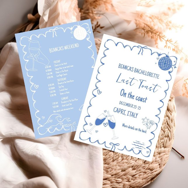 Last Toast on the Coast Bachelorette Weekend Party Invitation (Creator Uploaded)