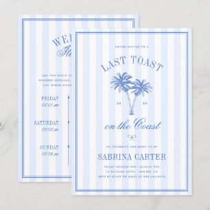 Last Toast On The Coast Bachelorette Weekend Party Invitation