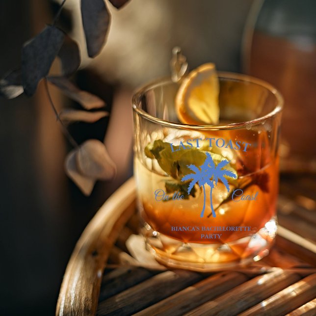 Last Toast on the Coast Bachelorette Weekend Party Whiskey Glass (Creator Uploaded)