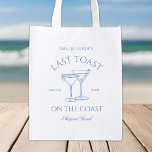 Last Toast on The Coast Bachelorette Weekend Reusable Grocery Bag<br><div class="desc">This design features trendy bold text,  beachy coastal vibes with hand drawn cocktails.</div>