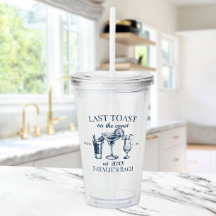 Last Toast On The Coast Beach Bachelorette Party Acrylic Tumbler
