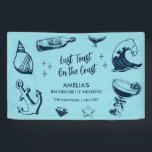 Last Toast On The Coast Beach Bachelorette Party Banner<br><div class="desc">Make a splash at your upcoming bachelorette party with this stunning beach bachelorette party design. Whether you're celebrating a bach trip, a girls' vacation, or a best friends' engagement, this custom beach bachelorette party design is the perfect addition to your unforgettable getaway. Add a personal touch to your bachelorette party...</div>
