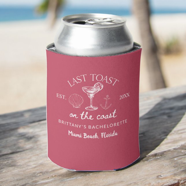 Last Toast On The Coast Beach Bachelorette Party Can Cooler (Creator Uploaded)