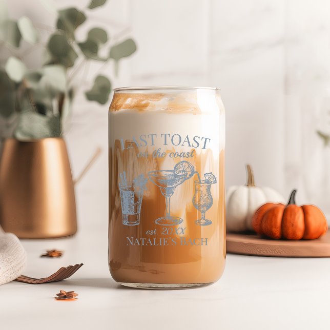 Last Toast On The Coast Beach Bachelorette Party Can Glass (Creator Uploaded)