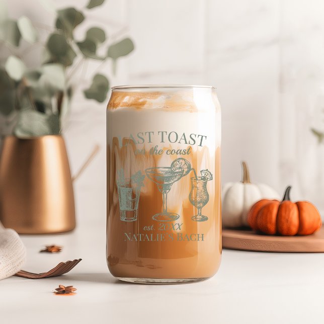 Last Toast On The Coast Beach Bachelorette Party Can Glass (Creator Uploaded)