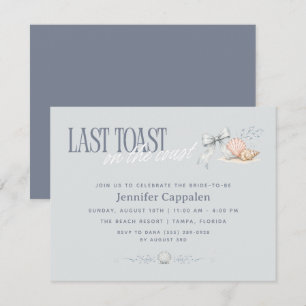 Last Toast on the Coast Beach Bachelorette Party   Invitation