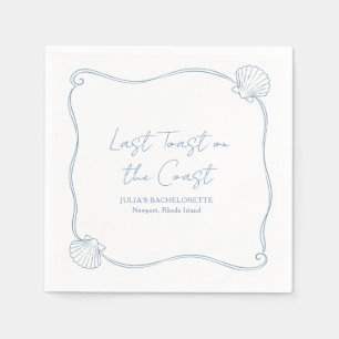 Last Toast on the Coast Beach Bachelorette Party Napkin
