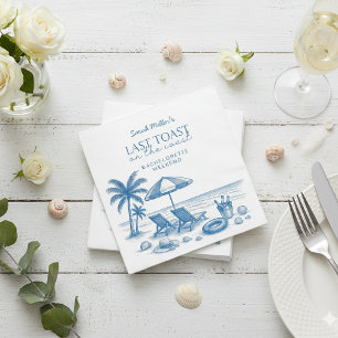 Last Toast on the Coast Beach Bachelorette Party Napkin