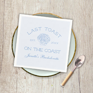 Last Toast On The Coast Beach Bachelorette Party Napkin