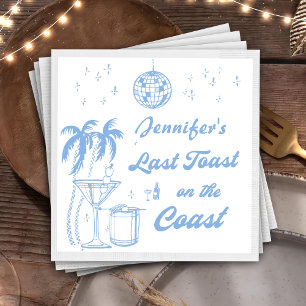 Last Toast on the Coast Beach Bachelorette Party Napkin