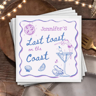 Last Toast on the Coast Beach Bachelorette Party Napkin
