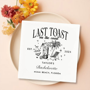Last Toast On The Coast Beach Bachelorette Party Napkin