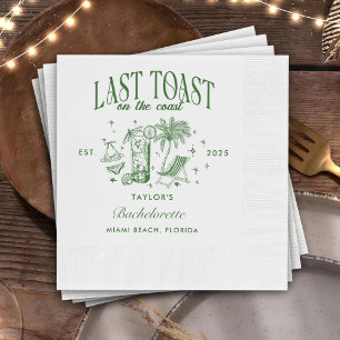 Last Toast On The Coast Beach Bachelorette Party Napkin