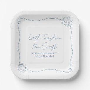 Last Toast on the Coast Beach Bachelorette Party Paper Plate