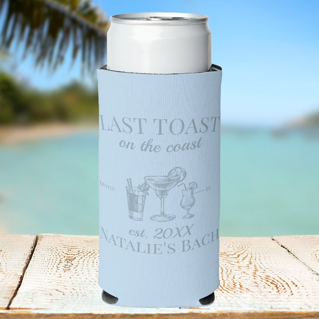 Last Toast On The Coast Beach Bachelorette Party Seltzer Can Cooler (Creator Uploaded)