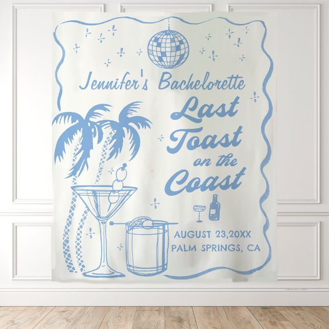 Last Toast On The Coast Beach Bachelorette Party Tapestry (Creator Uploaded)