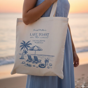 Last Toast on the Coast Beach Bachelorette Party  Tote Bag