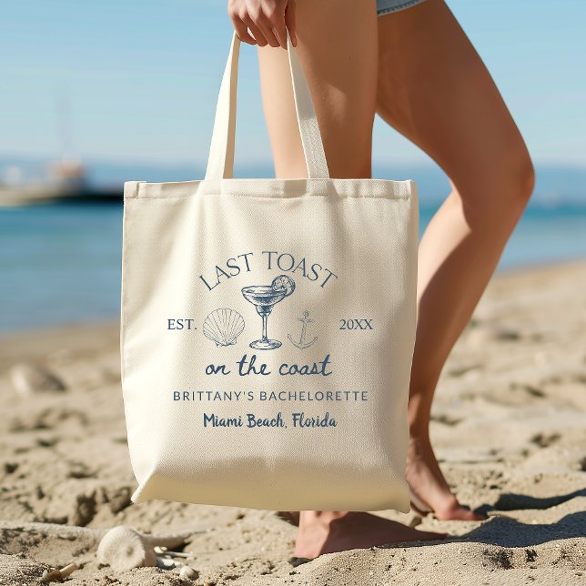 Last Toast On The Coast Beach Bachelorette Party Tote Bag (Creator Uploaded)
