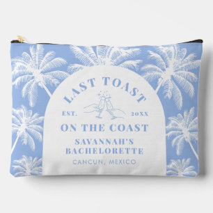 Last Toast on the Coast Beach Blue Bachelorette Accessory Pouch