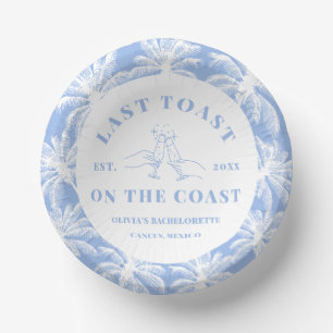 Last Toast On The Coast Beach Coastal Bachelorette Paper Plate
