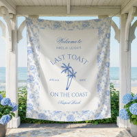 Last Toast on the Coast Beach Palm Blue Floral