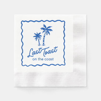Last Toast on the Coast Blue Bachelorette Party Napkin