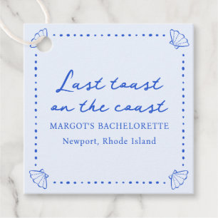 Last Toast on the Coast - Blue Shell Bachelorette Favour Tags