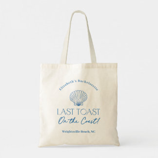Last Toast on the Coast Blue Shell Bachelorette  Tote Bag