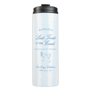 Last Toast on the Coast Drawn Stripes Bachelorette Thermal Tumbler
