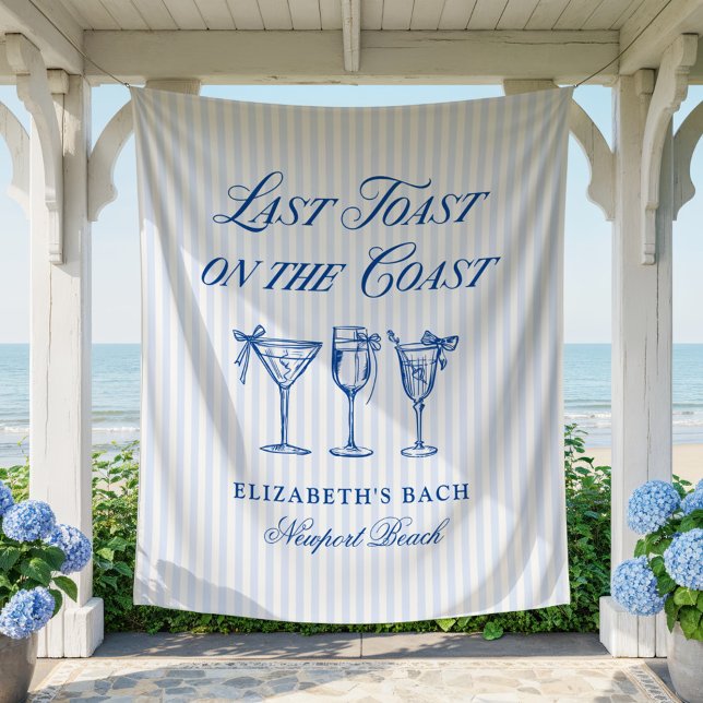Last Toast on The Coast Elegant Hand Drawn Bows Tapestry (Creator Uploaded)