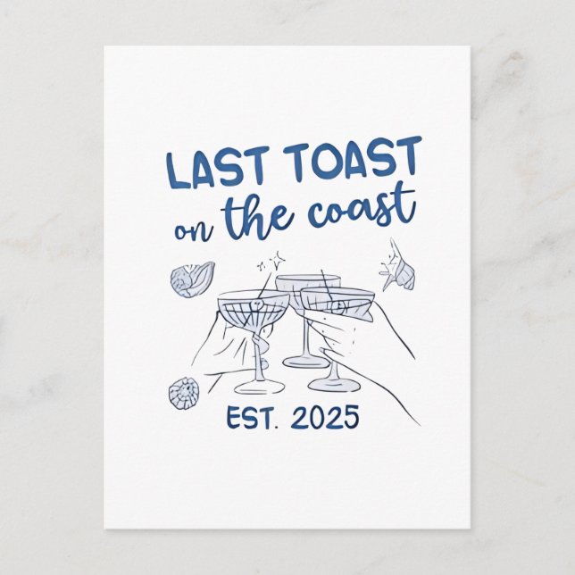 Last Toast on the Coast Est 2025 Holiday Postcard (Front)