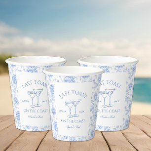 Last Toast on the Coast Floral Bachelorette Paper Cups