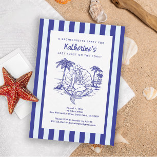 Last Toast on the Coast Mermaid Bachelorette Party Invitation