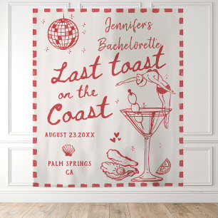 Last Toast On The Coast Red Bachelorette Tapestry