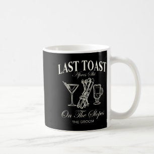 Last toast on the slopes bachelor skiing bridal coffee mug
