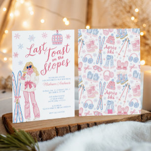 Last Toast on the Slopes Bachelorette Party Invitation