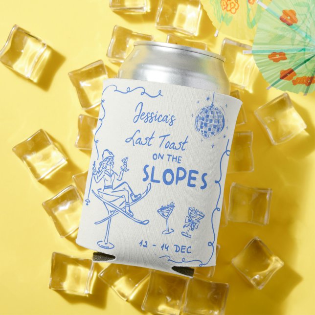 Last Toast On The Slopes Bachelorette Weekend Can Cooler (In Situ Summer)