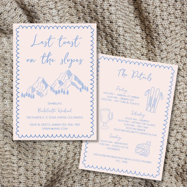 Last Toast On The Slopes Bachelorette Weekend Invitation (Last Toast On The Slopes Bachelorette Weekend Invitation)