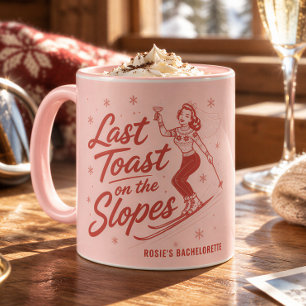 Last Toast on The Slopes Pink Bachelorette Ski Mug
