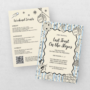 Last Toast On The Slopes Ski Bachelorette Weekend Invitation