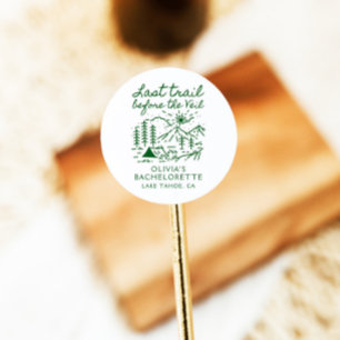 Last Trail Before The Veil Bachelorette Party Classic Round Sticker