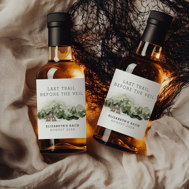 Last Trail Before The Veil Bachelorette Weekend Liquor Bottle Label (Creator Uploaded)