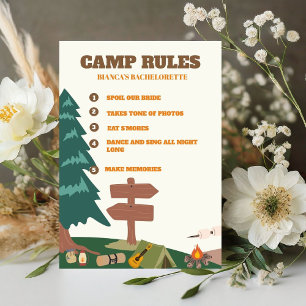 Last Trail Before The Veil Camp Rules Bachelorette Pedestal Sign