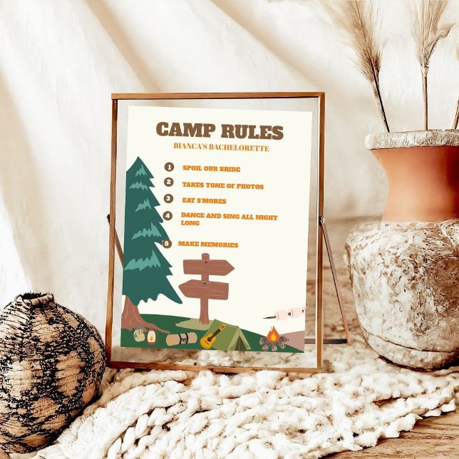 Last Trail Before The Veil Camp Rules Bachelorette Poster (Creator Uploaded)