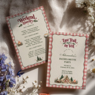 Last Trail Before the Veil Pink Glamping Invitation