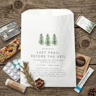 Last Trail Camping Bachelorette Party Survival Kit Favour Bags