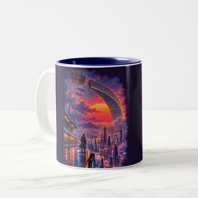 Last Train to Aurelion Two-Tone Coffee Mug (Front Left)