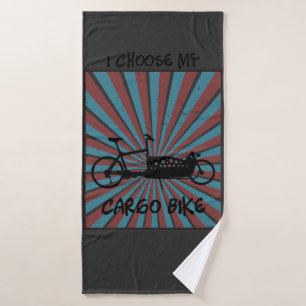Lastenrad im Auge mit Strahlen und Spruch Bath Towel