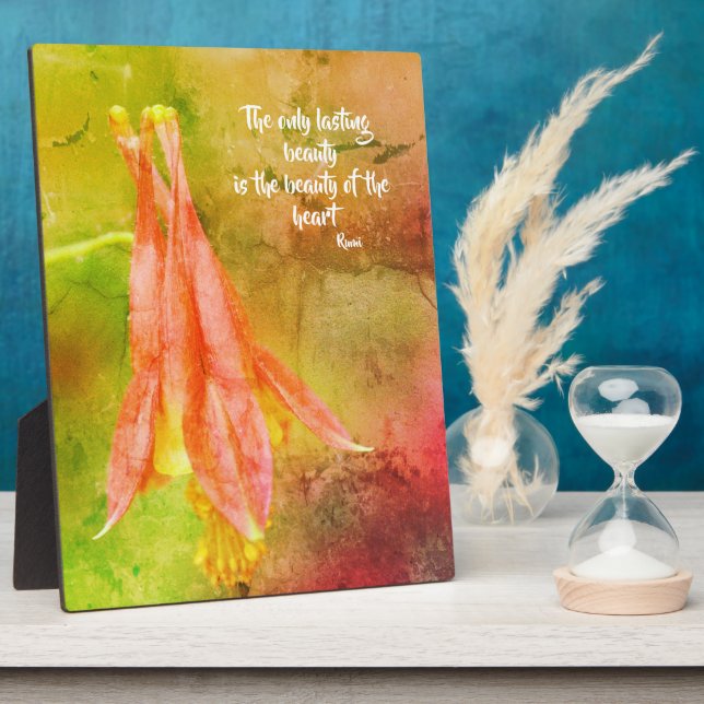 Lasting Beauty Columbine Inspirational Rumi Quote Plaque (Side)