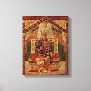 Lat 1152 f.3v Charlemagne (Carolus Magnus, Charles Canvas Print
